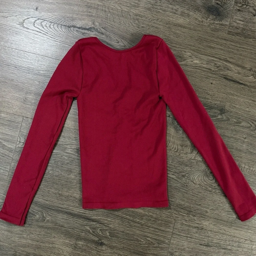 *NWOT* Intimately Free People Ribbed Lace Up Low Back Seamless Long Sleeve Top
